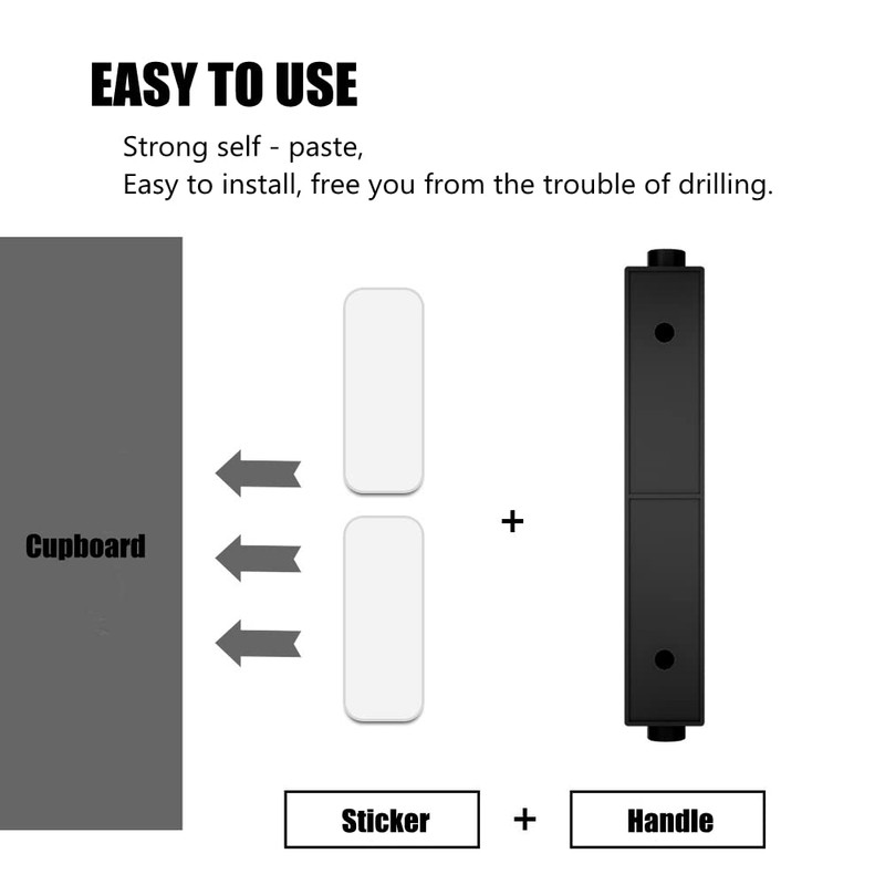 DBTHTSK 10 Pack Self-Stick Push Pull Helper ABS Plastic Wardrobe