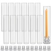 Teenyyou 12 Set Glass Hurricane Candle Holders 12.6" Open Ended