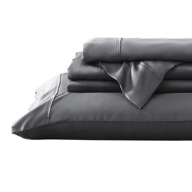 Valeron 100% Tencel Modal Sateen Woven-Luxuriously Soft, Breathable, Cooling Beech Tree Fiber-Sheet Set, Full, Charcoal