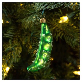 Edamame-Bohne, Weihnachtsbaumschmuck aus mundgeblasenem Glas