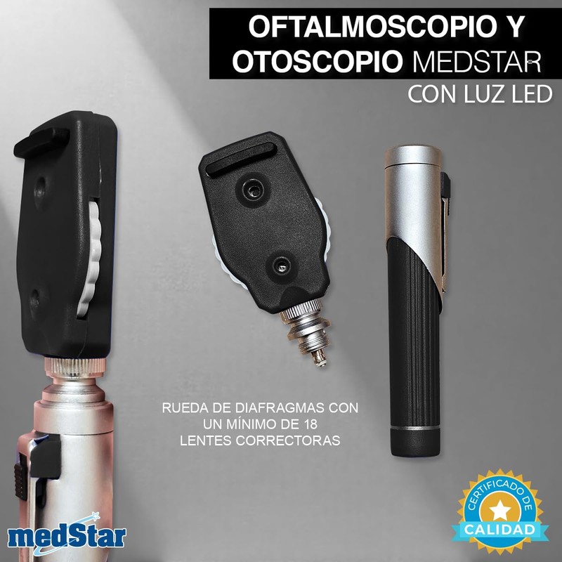 MEDSTAR | Estuche de Oftalmoscopio y Otoscopio con Iluminación de