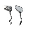 MotorToGo Small 3D Silver Skull Hand Rear Motorcycle Mirrors Compatible