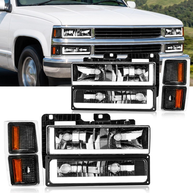 DimFlux LED DRL Headlight Assembly for 1994-1998 Chevy Silverado 1500