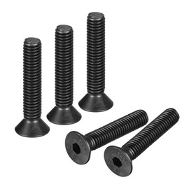 QUARKZMAN 3/8-16x2 Inch Flat Head Socket Cap Screws 10.9 Degree Carbon Steel Hexagonal Socket Countersunk Flat Head Screw Bolt Fasteners Full Thread Black Oxide Pack of 10