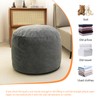 Round Stuffed Pouf Ottoman, Long Faux Fur Poufs with Foam