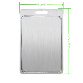 FlyNautics Travel Cutting Board for Cruise Suitcase, Stainless Steel Built-in Groove Cutting Board for Camping Commute RV Beach,Heavy Duty Small Portable Chopping Board for Kitchen Silver