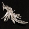 Sparkling Crystal Fire-Bird Brooch (Silver Tone)