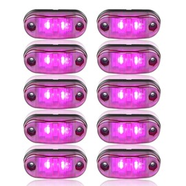 ALFU DC12-24V IP68 Waterproof LED Trailer Lights Kit Front Rear LED Side Marker Clearance Indicators Light for RV Camper Truck Van Caravan Boat Trailer （Purple）