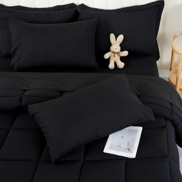 DOWNCOOL Full Size Comforter Sets, 7Pcs Full Size Bedding Sets