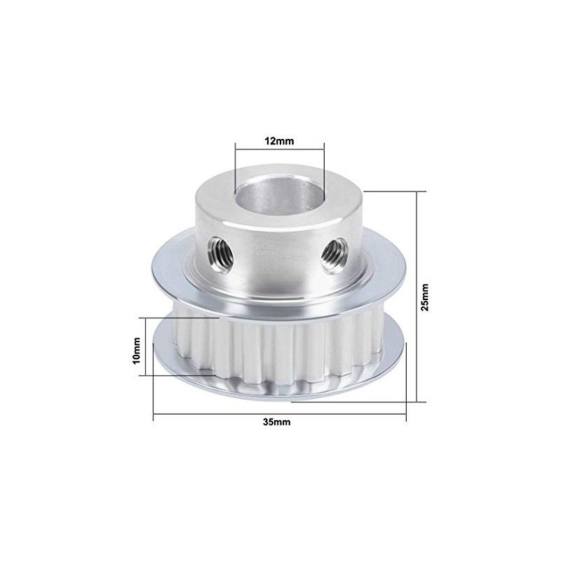 sourcing map Aluminium XL Timing Belt Pulley Flange for 10