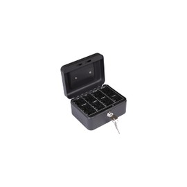 Arregui Elegant Cash C9614-EUR Steel Flow Box with Coin Counter Tray, 15 cm Wide, Cash Box, Black