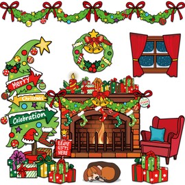 Christmas Bulletin Board Decorations Christmas Tree Fireplace Bulletin Board Seasonal Winter Cutouts Classroom Decor School Holiday Bulletin Board Decor