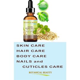 ORGANIC SESAME OIL, 100% Pure/Undiluted / Cold Pressed. 2oz -60 ml. For Face, Hair and Body.