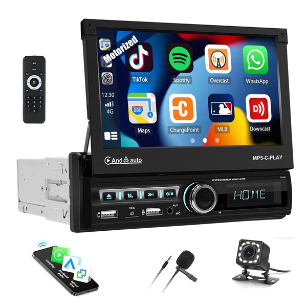 Motorized-Single Din Flip Out 7 Inch Touch Screen Car Stereo
