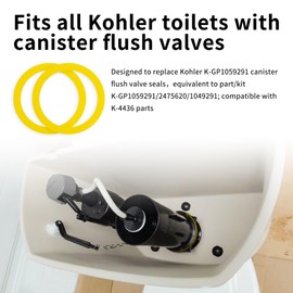 2 Pack GP1059291 Canister Flush Valve Seal Replacements for Kohler Toilets ReplacesK-GP1059291/2475620 - Yellow