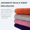 IMAGERIO 6 Pieces Sweatband Set Sports Headband Wristband Set, Moisture