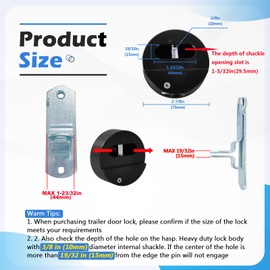 Pomunty 2 Pack Trailer Door Locks Keyed Alike Heavy Duty Hockey Puck Locks Reinforced Hidden Shackle Padlocks w/4 Keys Solid Steel Lock for Trailers Trucks Vans Shed Gates Garage