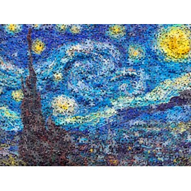 Pintoo Jigsaw Puzzles 1200 Piece for Adults - Puzzle in Puzzle - Van Gogh's Starry Night Beautiful Plastic Puzzle for Home Decor Zero Dust Easy Storage [H2247]
