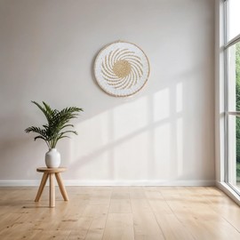 Woven Wall Decor, Handmade Wall Baskets, Bulrush Wall Basket Wicker Wall Art (Paisley)