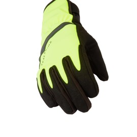 SEALSKINZ Unisex Waterproof All Weather Cycle Glove, Neon Yellow/Black, Large