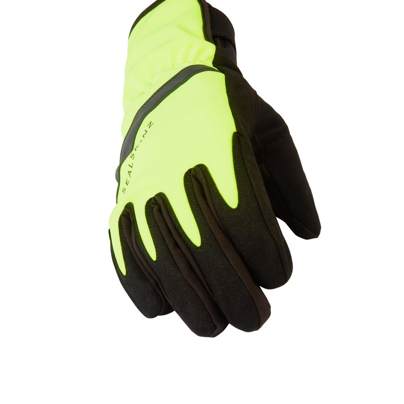 SEALSKINZ Unisex Waterproof All Weather Cycle Glove, Neon Yellow/Black, Large
