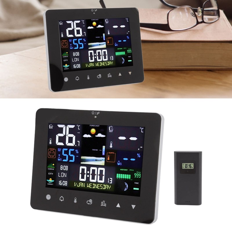 Weather Clock Humidity Temperature Sensor Meter Thermometer for Home Office