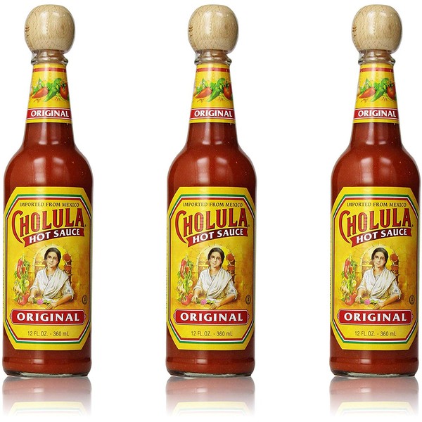 Cholula Original Hot Sauce, 12 Fluid Ounces, Pack of 3 Bottles (36 Fl Oz Total)