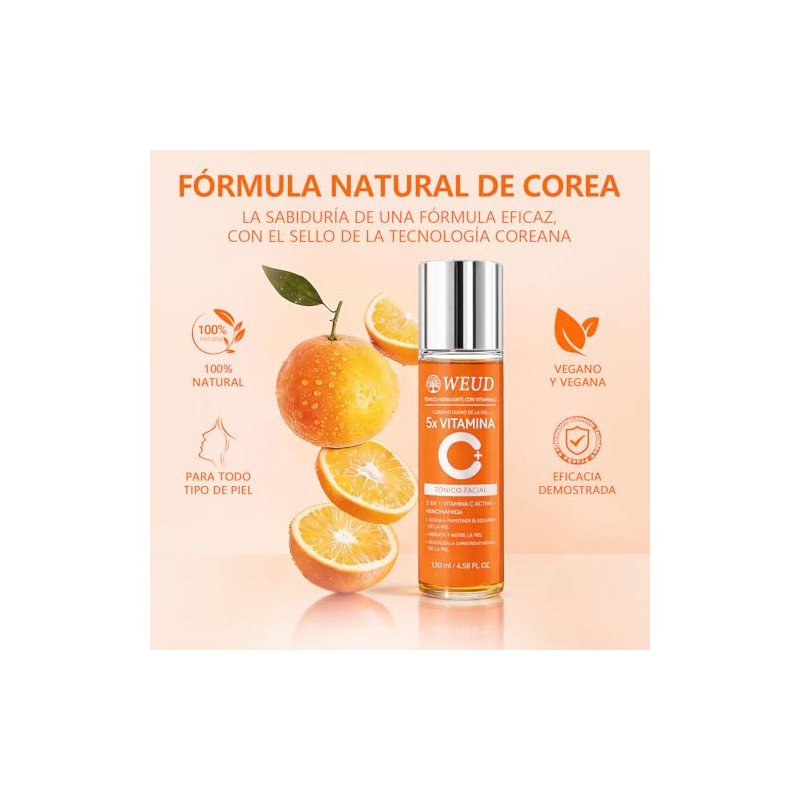 WEUD Tonico Hidratante Facial Coreano, (130ml/4.58oz)