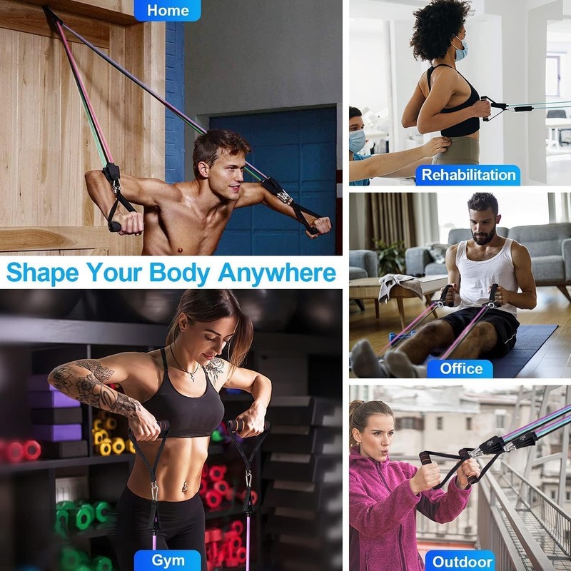 Peacafulife 200 Lbs Resistance Bands Set, Exercise Bands with Door