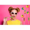 24-Count Rainbow Twists and Swirls Lollipop Mix, Mixed Fruit Flavor,