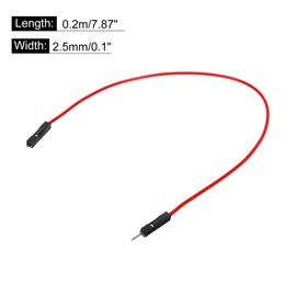 sourcing map Male to Female 1Pin Breadboard Jumper Wire Ribbon Cable 20cm Long,Electronics Breadboard Ribbon Cables for Breadboard Electronic Projects Pack of 20,Red
