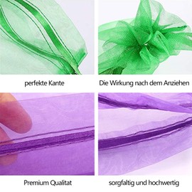 Xiang Pack of 100 Small Organza Bags, 10 x 15 cm Jewellery Pouches, Colour Organza Bags with Drawstring, Gift Bags for Weddings, Parties, Organza Bags, Wedding Sack Bags Gift