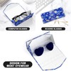 NPOOYI Sunglasses Case, Foldable Glasses Case, Magnetic PU Leather Hard