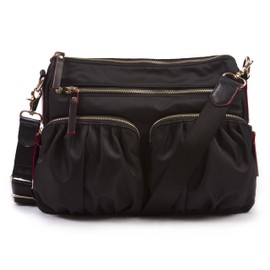 Korvara Nylon Crossbody Bag, Black - Premium Lightweight Top-Zip Handbag