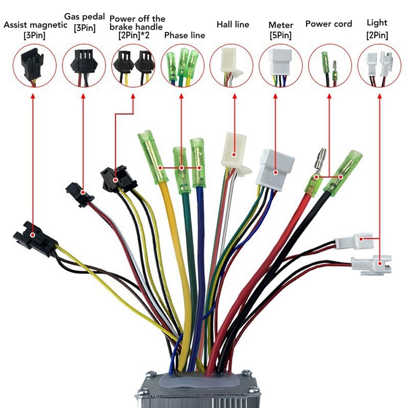 250W 350W Brushless Motor Controller EN05 Meter Display Lithium Battery