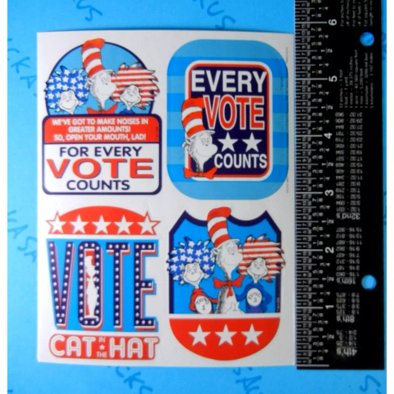 Eureka Cat In The Hat Sticker Badge Sheet & Bookmark