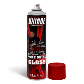 Team Unique Tire Shine Gloss – 18.6 Fl Oz (550mL) | High-Gloss Formula for Ultimate Tire Shine | Protects Against Cracking and Fading | Non-Greasy, Low-Sling Spray for Easy Application