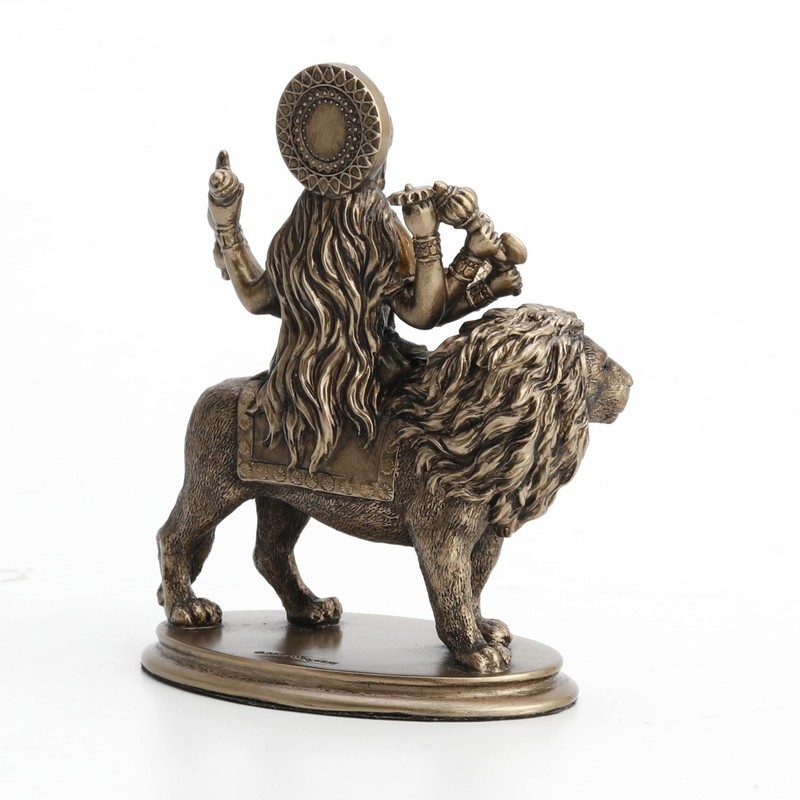 Veronese Design 3 3/4" Hindu Goddess Durga Riding on Lion