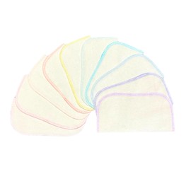 Gina's Soft Cloth Shop 1 Ply Organic Flannel Washable Baby Wipes 8 x 8 Inches 10 Pack Assorted Pastel Set- Proudly Made in The USA!