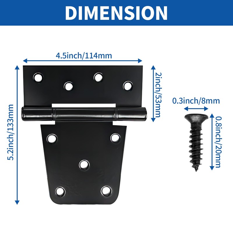 TamBee Black Gate Hinges Shed Hinges Heavy Duty Gate Hinges