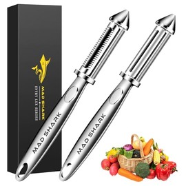 MAD SHARK Ultra Sharp Gemüseschäler für die Küche - 10 Jahre rostfreier Edelstahl-Kartoffelschäler Einfacher Y-Schäler für Karotten