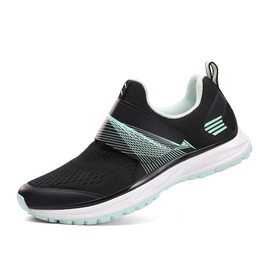 Women's Cycling Shoes for Indoor Cycling, Breathable Mesh Upper Indoor Bike Shoes with SPD Cleats - Lightweight Secure Fit for Spin Classes Black/Green