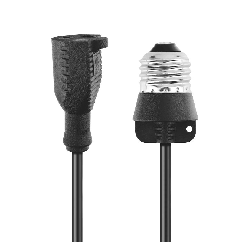 ABLEGRID 3 Outlet Light Socket Adapter E26/E27 Bulb Socket to