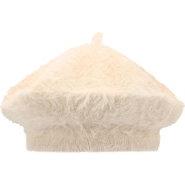 IHAUIUE Solid Color Berets Hat Fluffy French Hats Classic Artist Caps for Women, Ladies, Girls, Beige