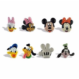 Mickey Cartoon Mouse and Friends Faces 1 Inch Tall Set of 8 Mini PVC Magnets