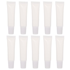 WOONEKY 10pcs Empty Tube of Lip Glaze Hose 10ml Lip Gloss Tubes Lip Glazes Tubes Lip Glazes Container Travel Liquid Bottles Travel Tags Lipstick Containers Small Plastic Empty Bottle White