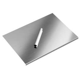 usego Large Stainless Steel Cutting Board Chopping Board with Lip 31.5 x 19.69 Inch Heavy Cutting Board with One Rolling Pin Pastry Board for Meat Fruits Vegetables Bread and Baking