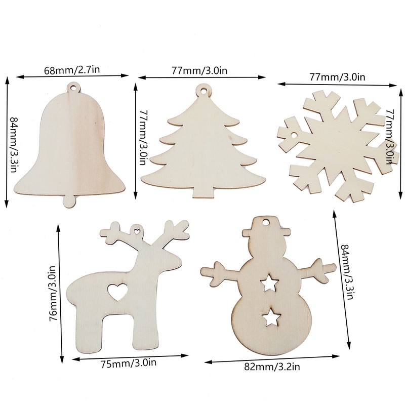 Innovative DIY Wooden Pendant Hanging Ornaments Crafts for Home Christmas