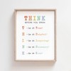 The Power of Thoughtful Words: Think Before You Speak Sign