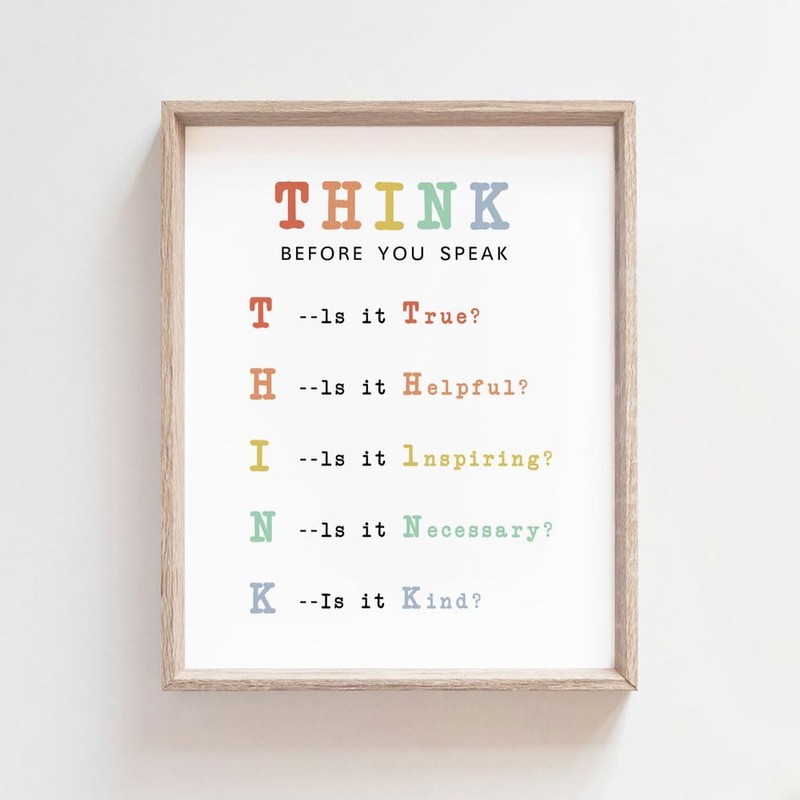 The Power of Thoughtful Words: Think Before You Speak Sign